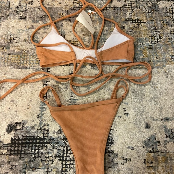 Nude Brown Strappy Cheeky Bikini Zaful - Picture 3 of 6